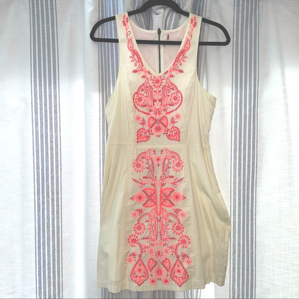 Free People Embroidered Racerback Dress with Pockets